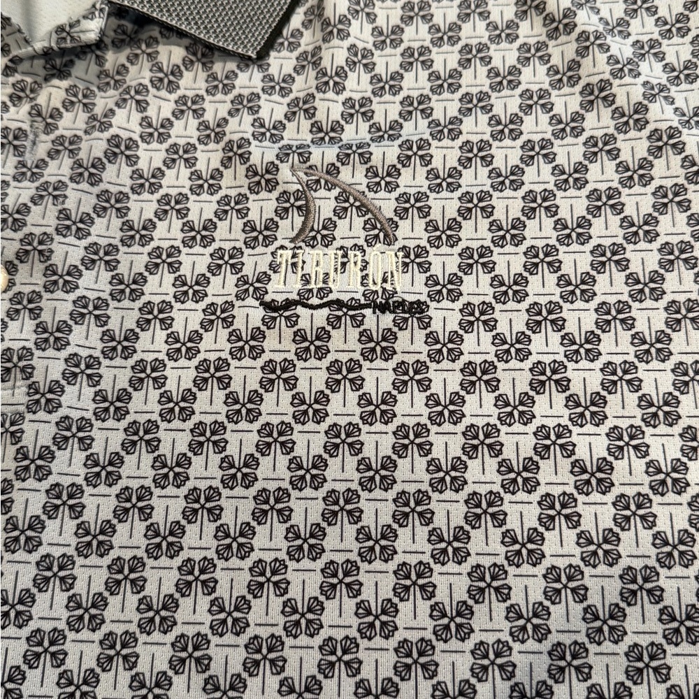 Elegant Gray Patterned Polo Shirt - Picture 6 of 11